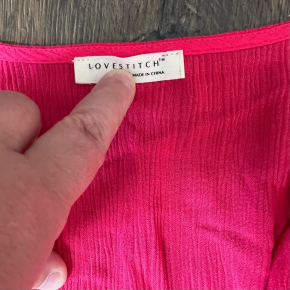 LOVESTITCH pink kimono midis dress SZ MED - Picture 7 of 9